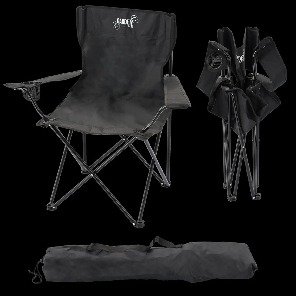 SKLADACIA TURISTICKÁ/RYBÁRSKA STOLIČKA, ČIERNA, 50x50x80 cm *5880