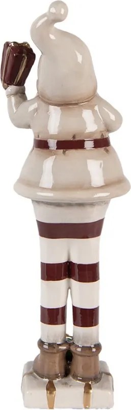 Béžová keramická dekorácia Santa Claus ChrisMs - 8*7*23 cm