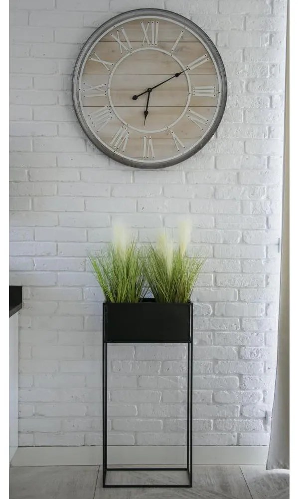 KOVOVÝ KVETINÁČ SO STOJANOM RECT 90X24X44 CM ČIERNA