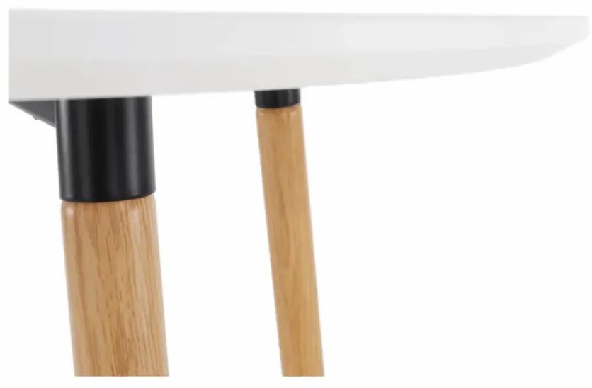 Barový stôl, biela/dub, priemer 60 cm, IMAM