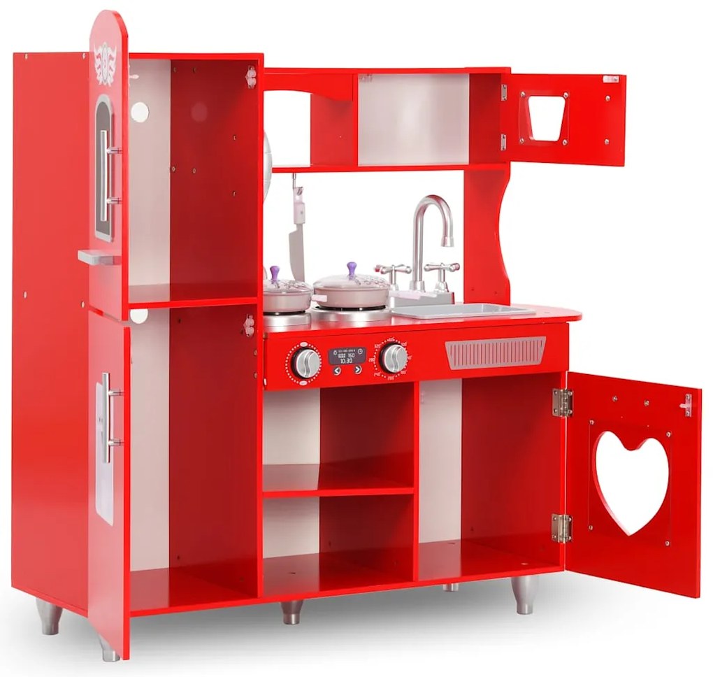 Detská kuchynka, MDF 84x31x89 cm, červená