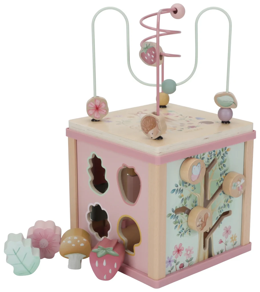 Kocka s aktivitami drevená Fairy Garden