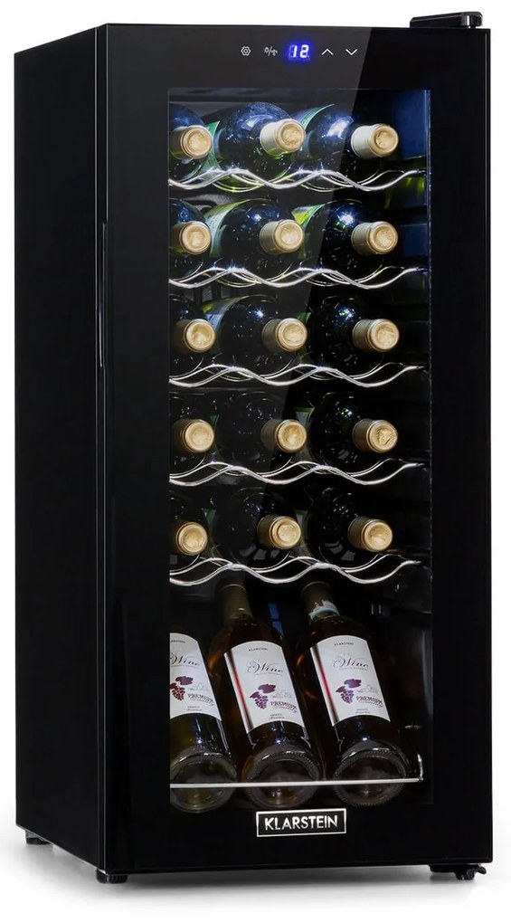 Klarstein Shiraz 18 Uno, vinotéka, 50 l, 18 fliaš, 5-18°C, dotykový ovládací panel