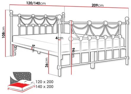Jednolôžková posteľ 120 cm Etnica  (čierna). Vlastná spoľahlivá doprava až k Vám domov. 1122129