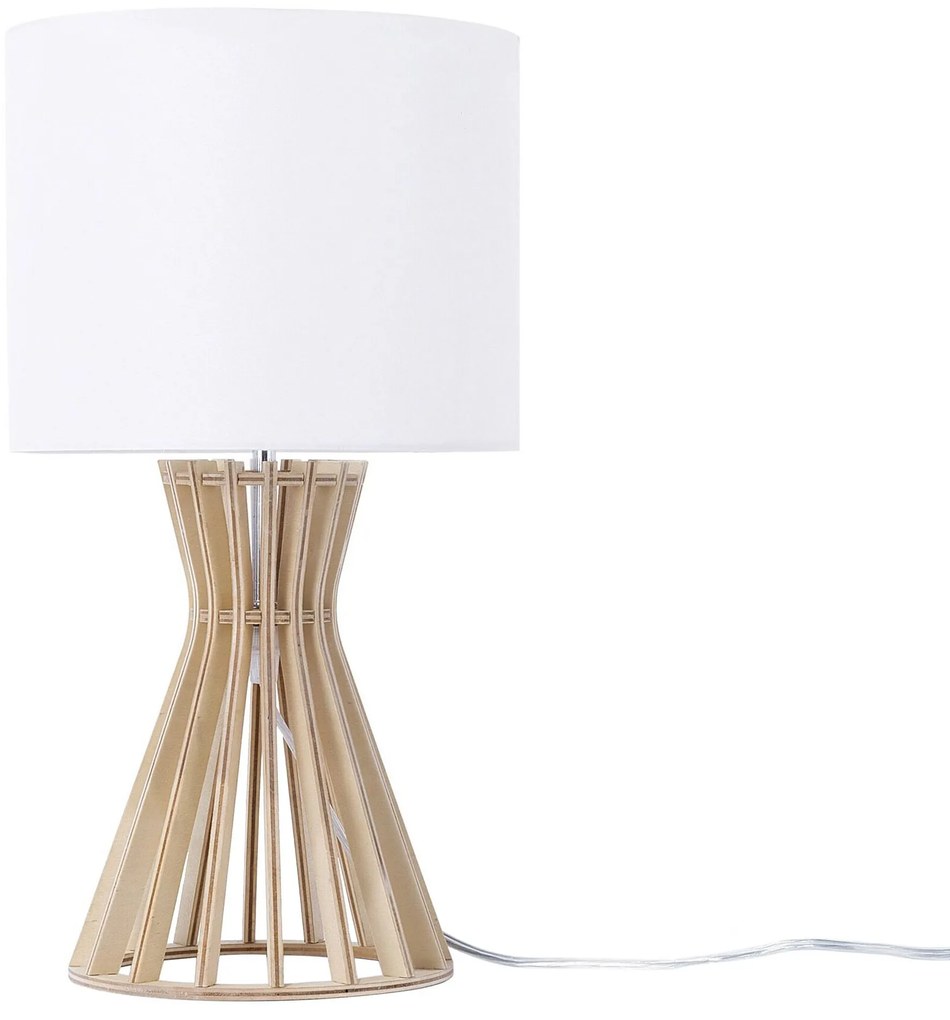 Drevená stolná lampa biela CARRION Beliani