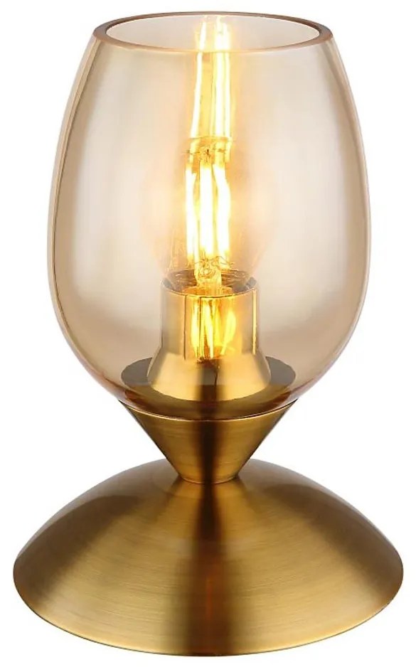 Globo 24007M - Stolná dotyková lampa KUWAITA 1xE14/25W/230V mosadz