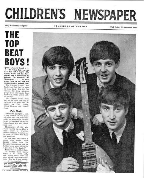 Umelecká fotografie The Beatles, front page of 'The Children's Newspaper', December 1963, English School,, (35 x 40 cm)