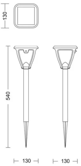 Philips - LED Solárna lampa VAPORA LED/1,5W/3,7V 1500 mAh IP44