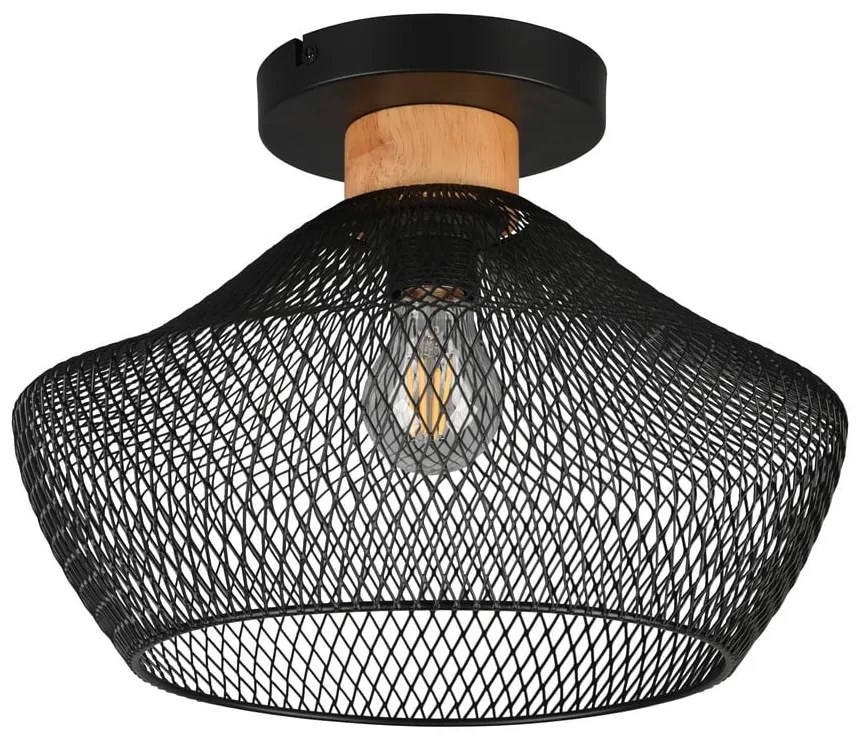 Čierne stropné svietidlo s kovovým tienidlom ø 35 cm Valeria – Reality