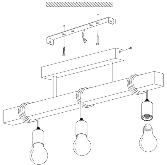 Eglo 33166 - Luster prisadený TOWNSHEND 3xE27/60W/230V