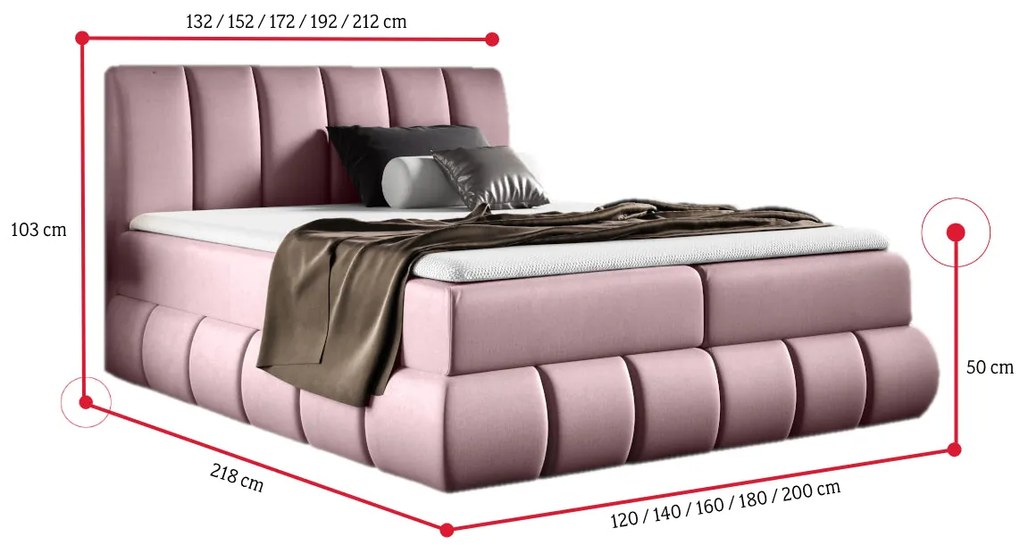 Čalúnená posteľ boxspring EUGENA - fancy 90 / 200x200