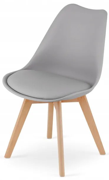 Jedálenský stôl KAMI biely 80 cm so štyrmi stoličkami MARK sivé