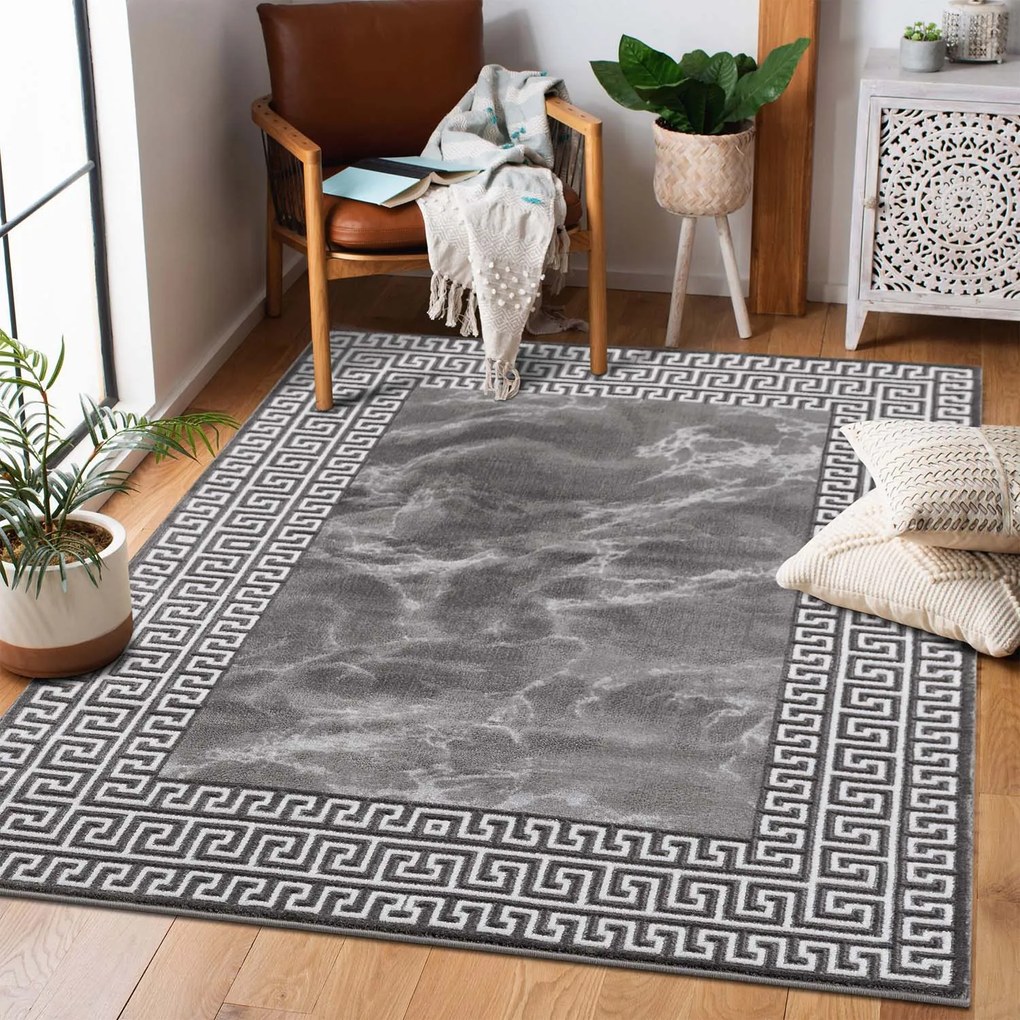 Dekorstudio Moderný koberec CHIC 502 - antracitový Rozmer koberca: 80x300cm