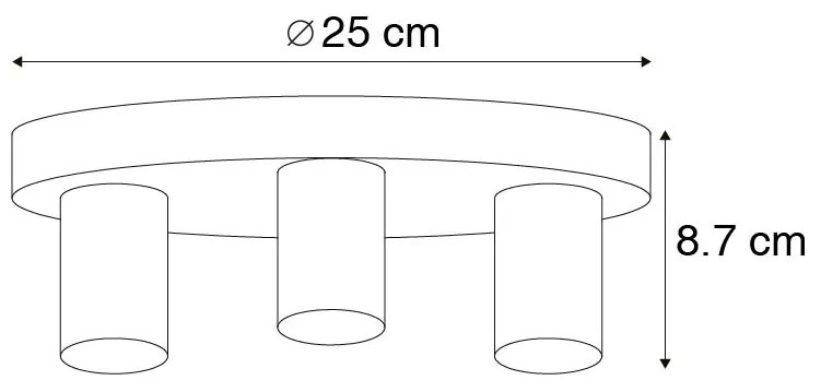 Inteligentné stropné svietidlo zlaté okrúhle vrátane 3 Wifi G95 - Facil
