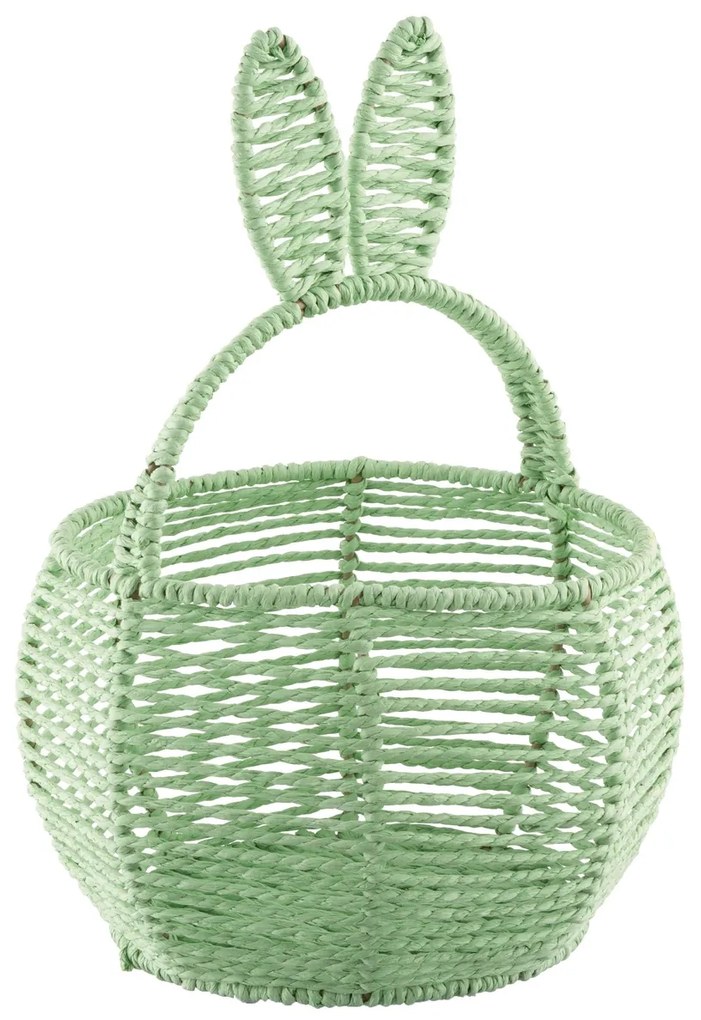 Altom Pletený košík s ušami okrúhly, 18 x 18 x 13/30 cm, zelená