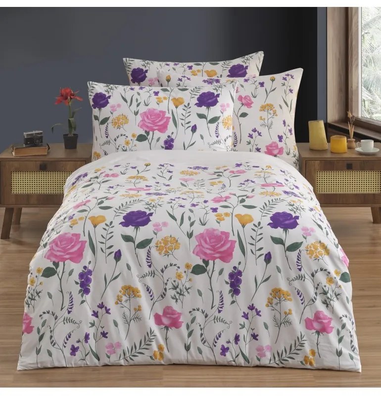 Obliečky bavlnené Tatiana biele EMI, Štandardný set jednolôžko obsahuje 1x 140x200 + 1x 70x90