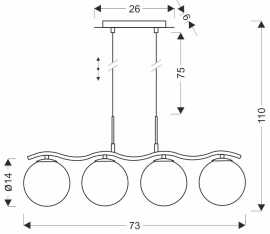Závesný luster na lankách LUMOS 4xG9/20W/230V dymovo čierny