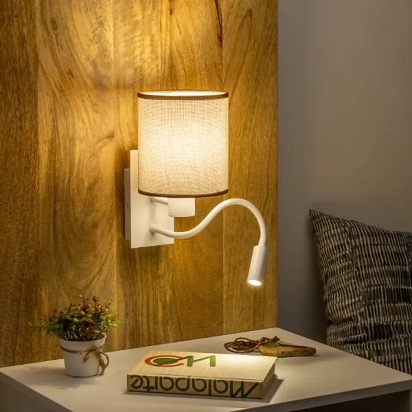 Brilagi - LED Nástenná lampa NUBILA 1xE27/25W/230V + LED/3W biela/hnedá