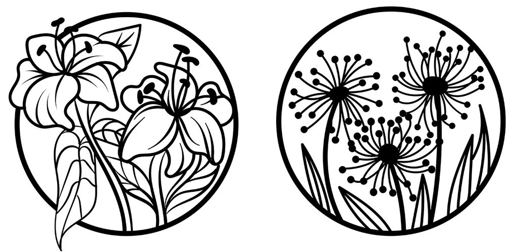 Nástěnná kovová dekorace Mucbir černá