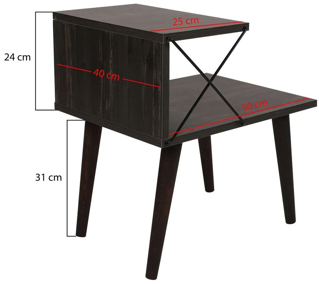 Nočný stolík Cross Dark Brown