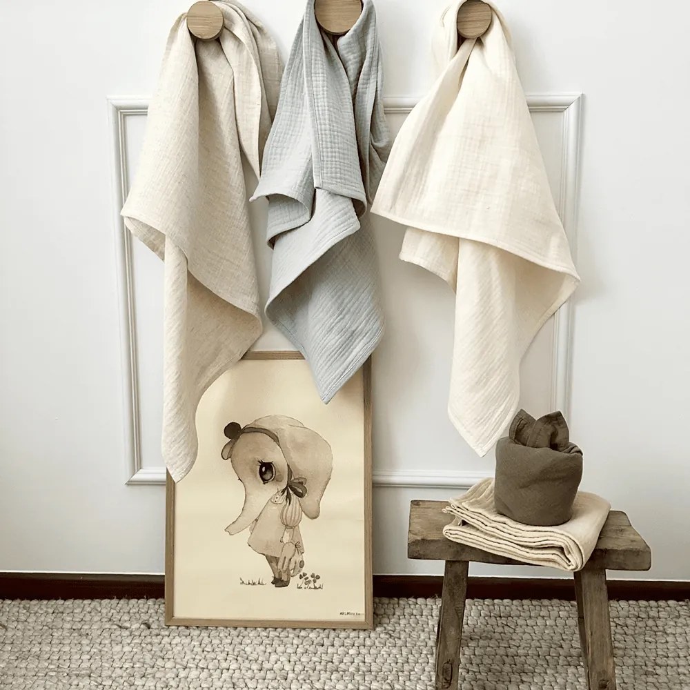 Mušelínová plienka z organickej bavlny prírodná 70×70 cm