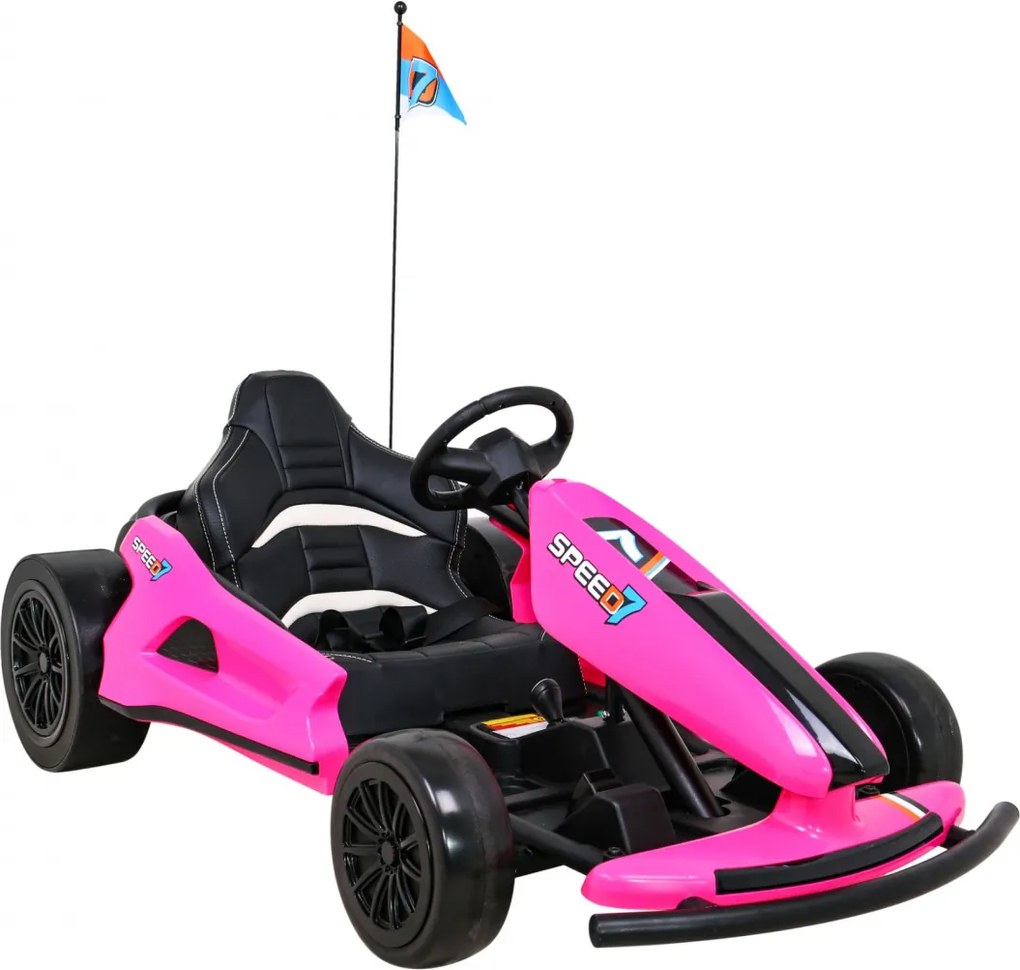 Ramiz Speed 7 Drift King motokára na batérie pre deti Ružová + funkcia Drift + športové sedadlo + 2 rýchlosti + EVA