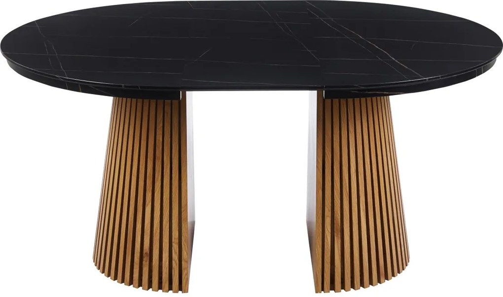 Vintino Jedálenský stôl NEVIO 120–160–200 × 120 cm – čierna / dub