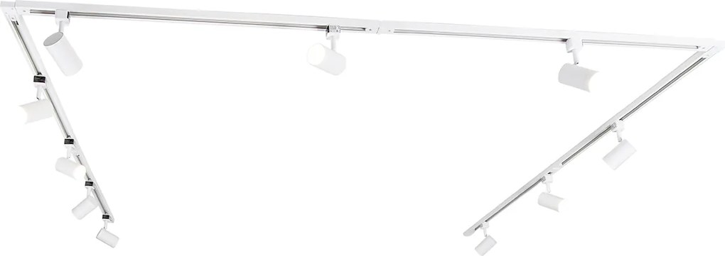 Inteligentný 1-fázový koľajnicový systém s 10 bodovými svetlami biely Vrátane Wifi GU10 - Iconic Jeana