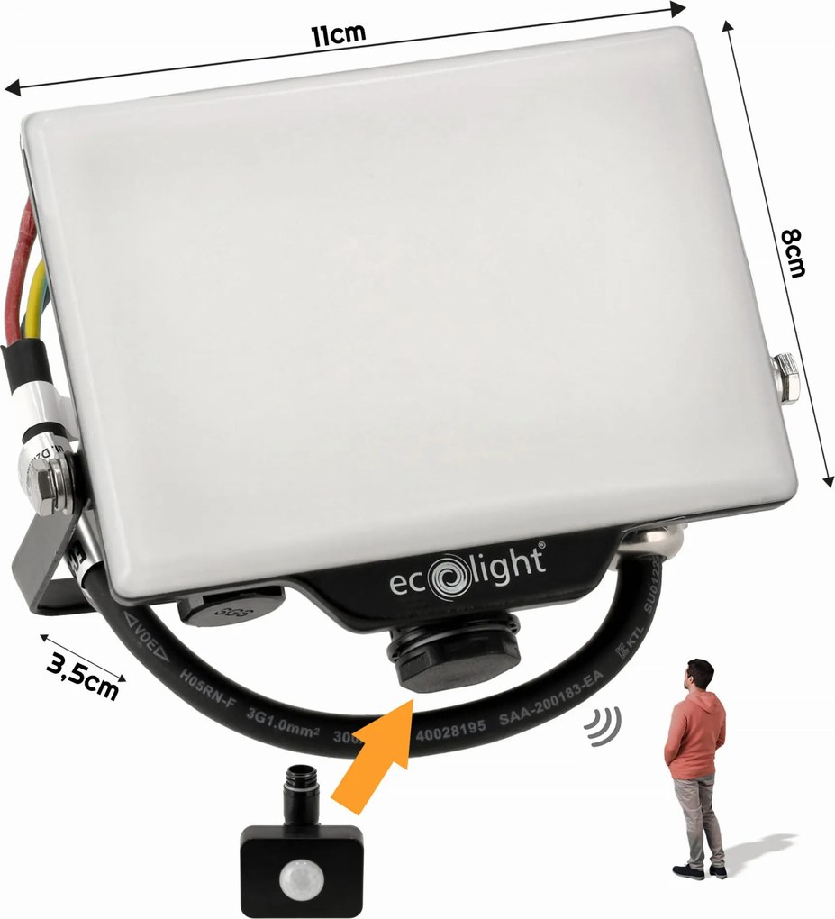ECOLIGHT LED reflektor 20W 2v1 - neutrálna biela
