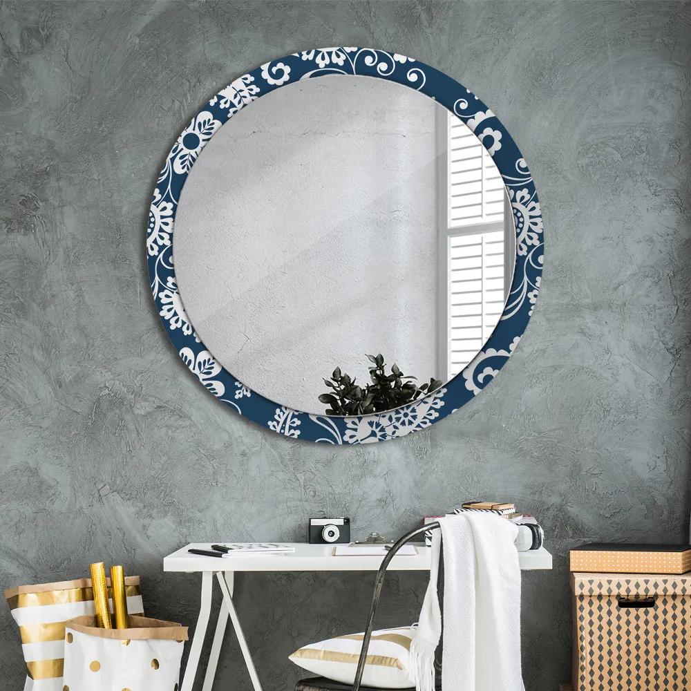 Okrúhle ozdobné zrkadlo na stenu Zloženie paisley fi 100 cm