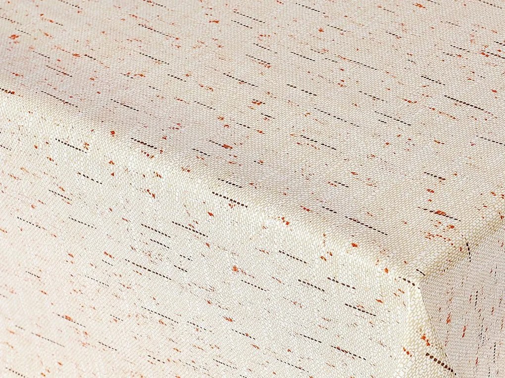 Škodák PVC obrusovina s textilným podkladom vzor Žíhanie na béžovom – metráž šírka 140cm