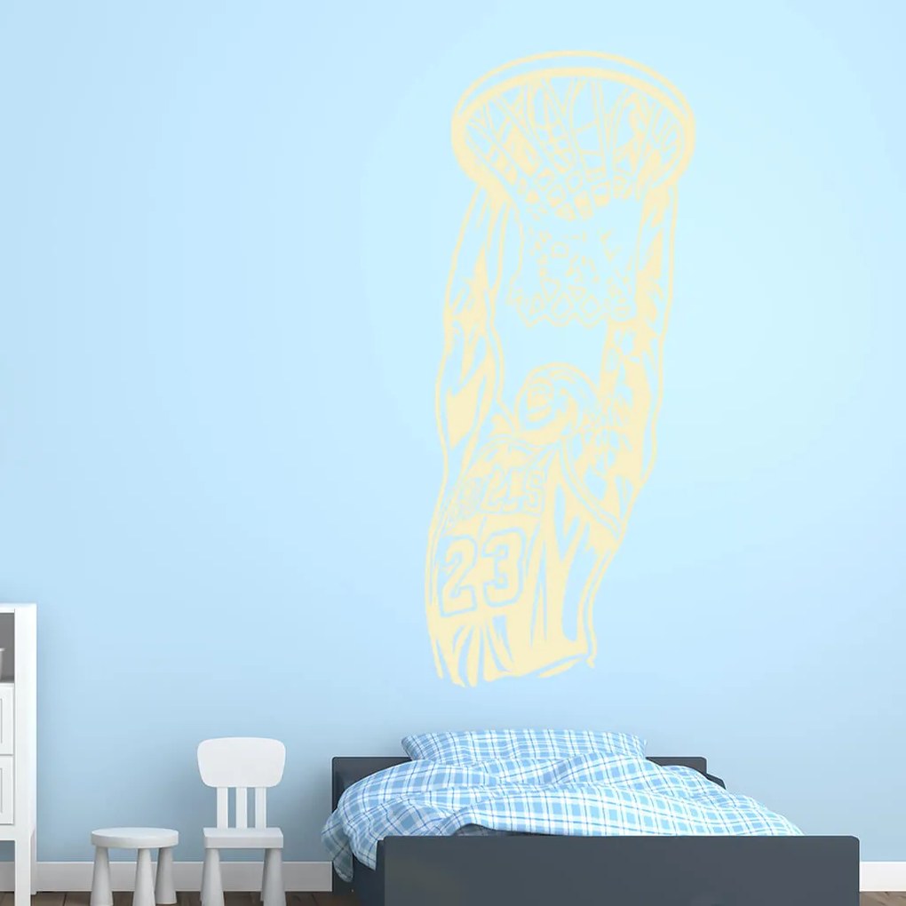 Veselá Stena Samolepka na stenu na stenu Michael Jordan Farba: růžová, Veľkosť: 100 x 42 cm
