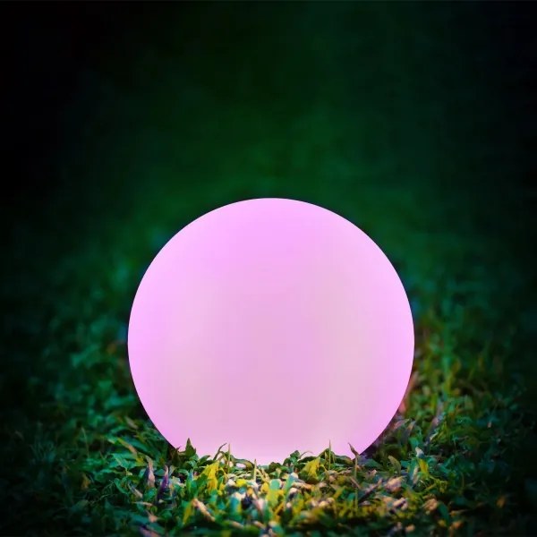 LED RGBW Solárna lampa BALL LED/3,2V 500 mAh pr. 20 cm IP65 + diaľkové ovládanie