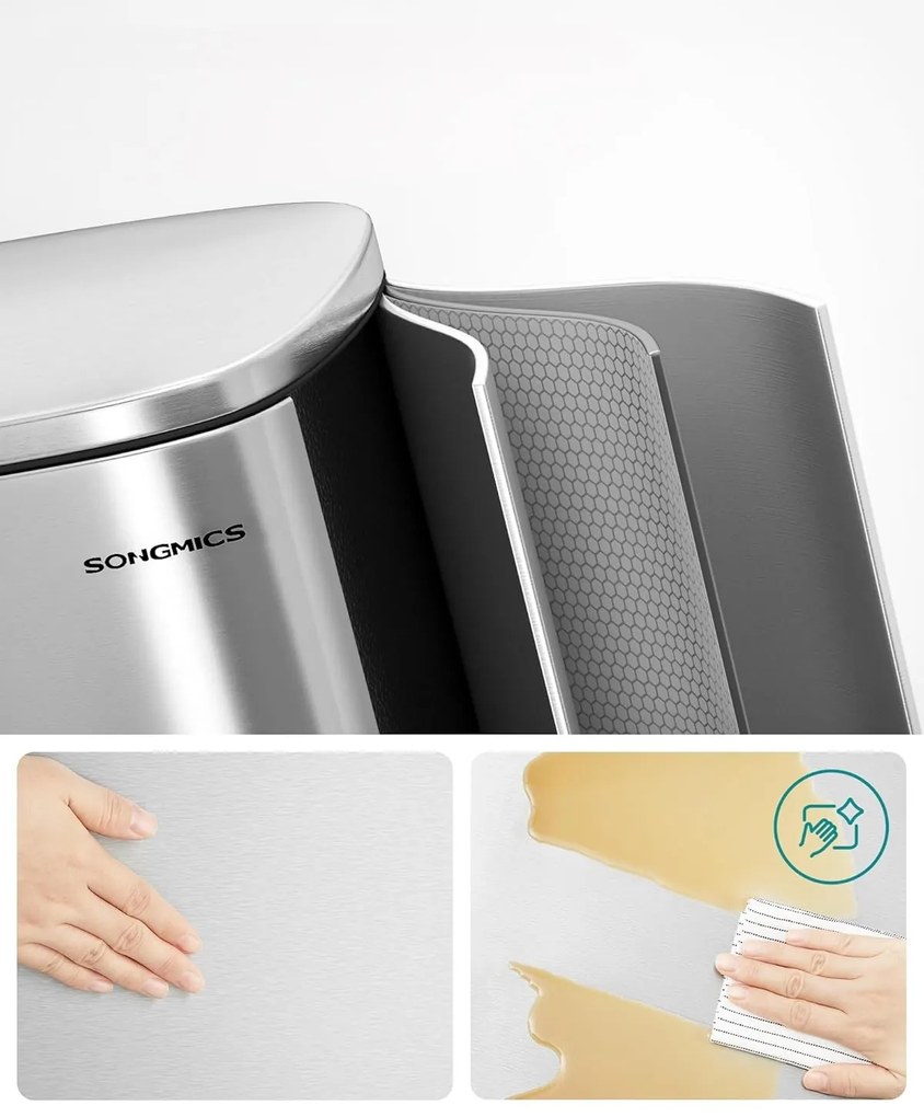 Nerezový odpadkový kôš Doro 50 l strieborný