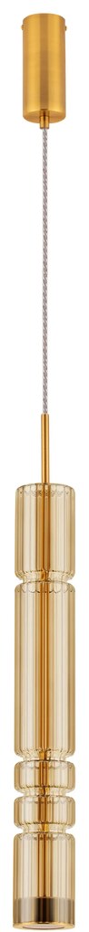 LED zlato-cognac moderný luster Bento 58