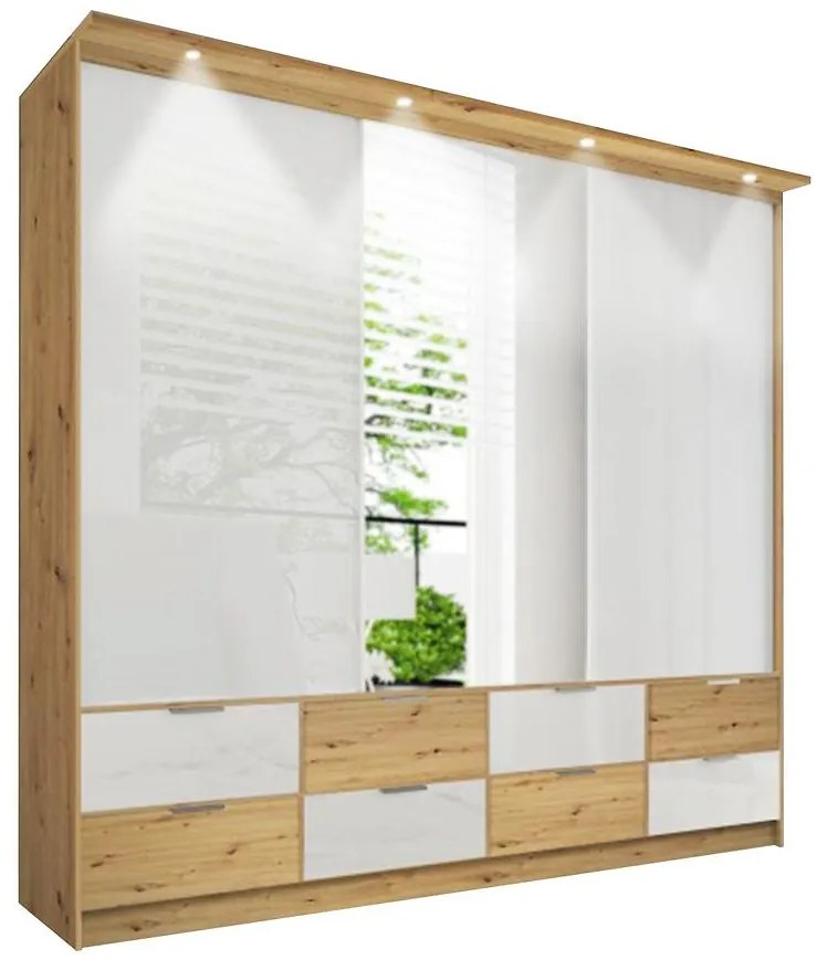 Skriňa Malaga 250 biely lesk/artisan