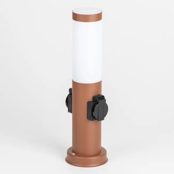 Brilagi - Vonkajšia lampa s 2 zásuvkami SCHUKO NOVA 1xE27/15W/230V 40 cm IP44 hnedá