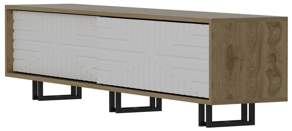 Dizajnový TV stolík Barid 180 cm dub biely