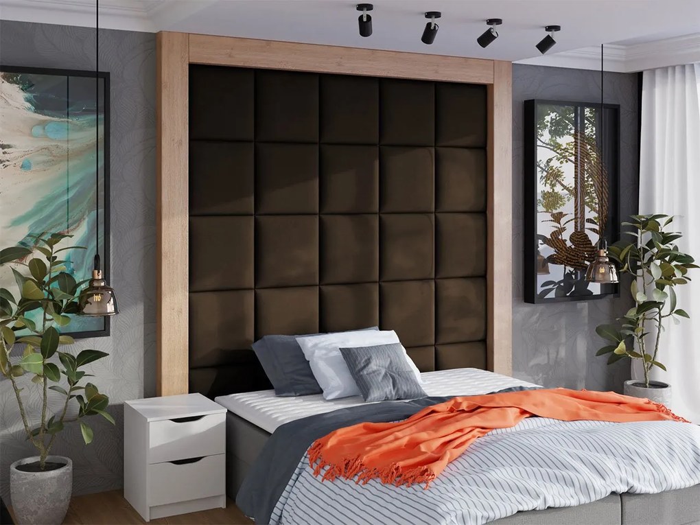 Čalúnený stenový panel Pag 42x42, Farba čalúnenia:: ekokoža Soft 011 (čierna)
