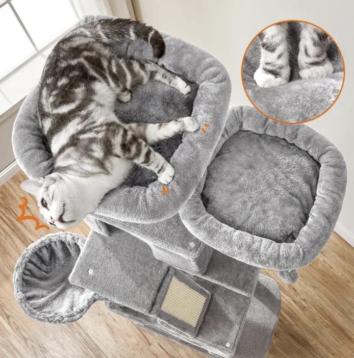 Škrabadlo pre mačky Awice 206 cm sivé