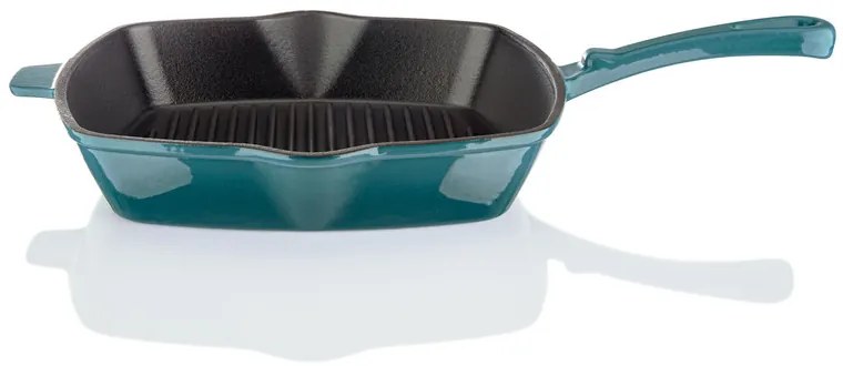 Ernesto® Liatinová grilovacia panvica, 24,5 x 24,5 cm (petrolejová) (100352880)