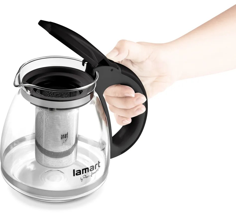 LAMART VERRE LT7027 kanvica sklenená 1,5l čierna 42002259, 1,5 l