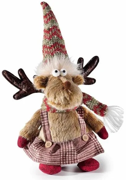 Plyšová vianočná sobka v zimnom oblečení 38 cm