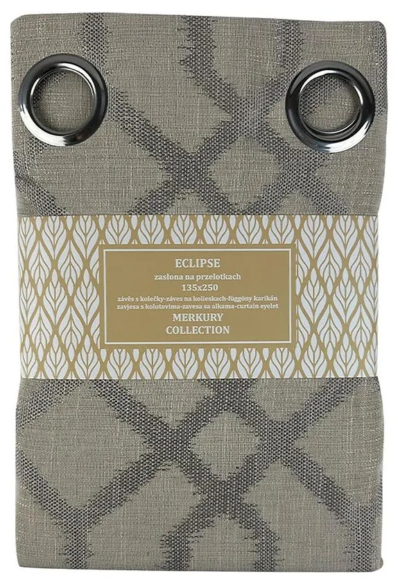 Záves na prechodkách Eclipse 135x250 šedá Merkury Home