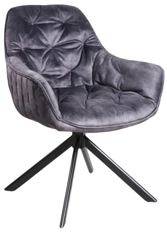 furniture-nabytek.cz - Sada 2 masivních židlí Carlton, šedá, materiál látka / kov, lakované