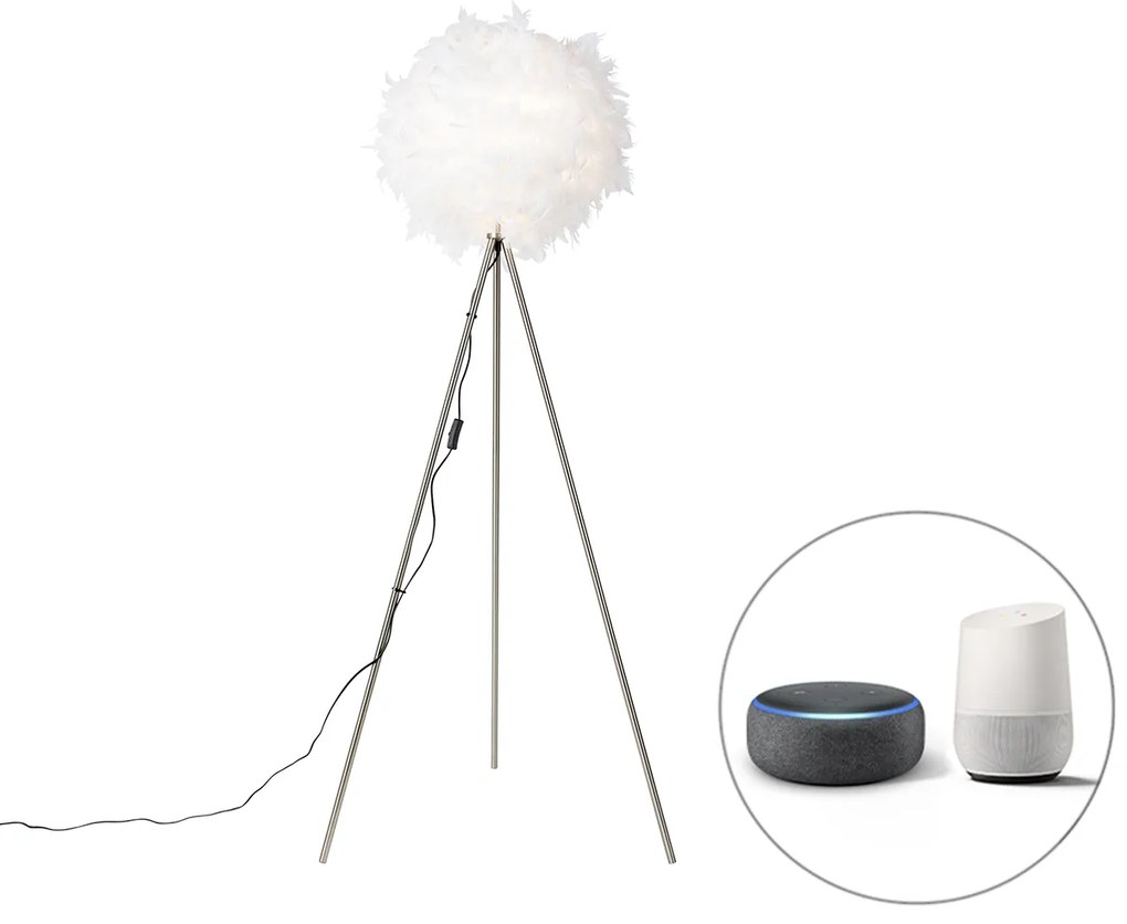 Inteligentná romantická stojaca lampa biela vrátane Wifi A60 - Feather