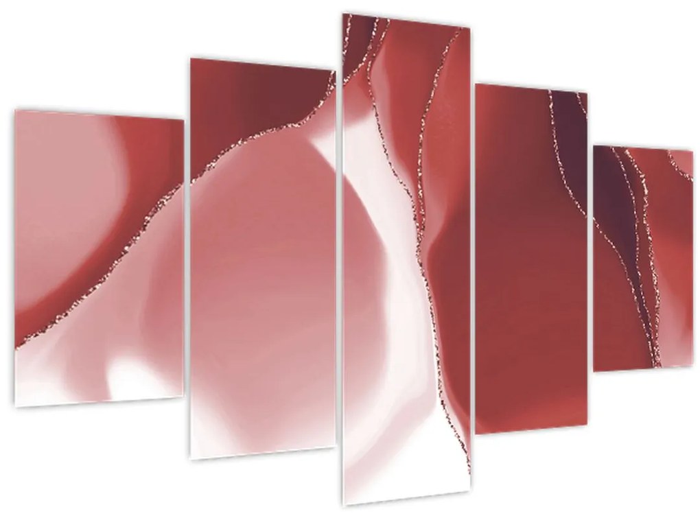 Obraz - Červená abstraktná kvetina N⁰3 (150x105 cm)