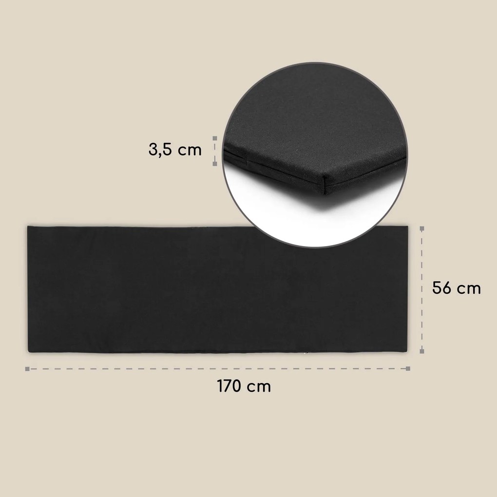 Acalibu, čalúnenie na lehátko, polyester, penová výplň, príslušenstvo, čierne
