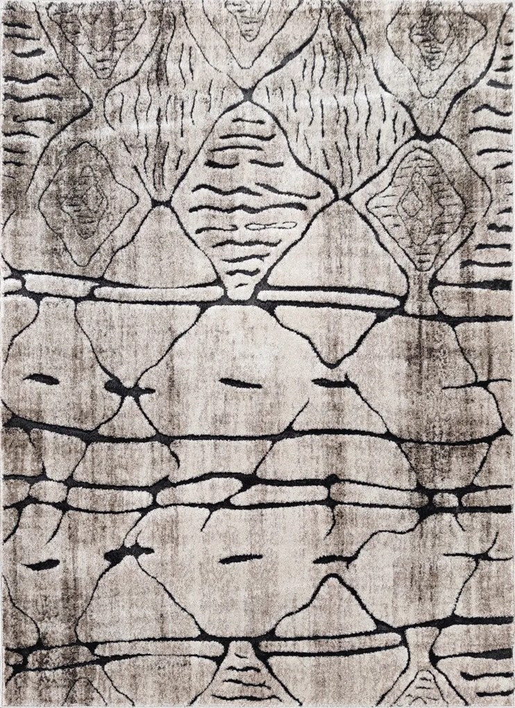 Koberec Miami 127 béžový – obdĺžnikový vzorovaný koberec Rozmer: 120x180 cm