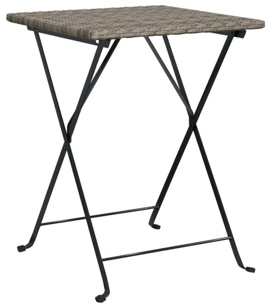 vidaXL Skladací bistro stôl sivý 55x54x71 cm polyratan